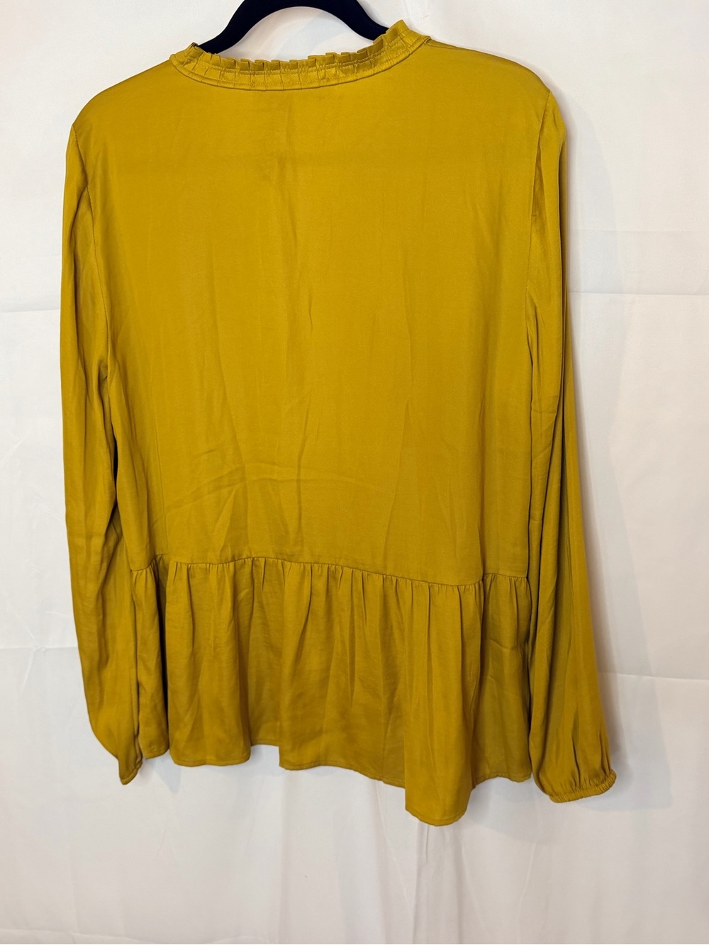 LOFT Mustard Yellow V-Neck Long-Sleeve Blouse - Picture 6 of 6